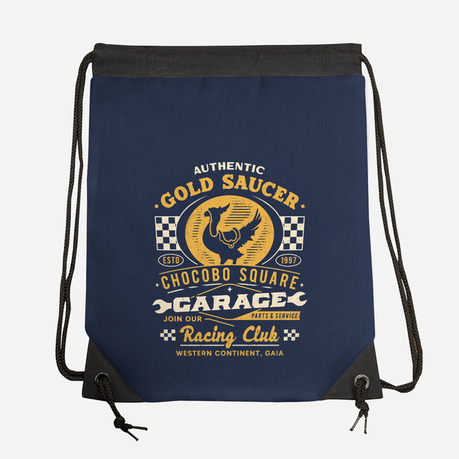 Gold Saucer Garage Vintage-None-Drawstring-Bag-LAGELANTEE