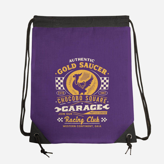 Gold Saucer Garage Vintage-None-Drawstring-Bag-LAGELANTEE
