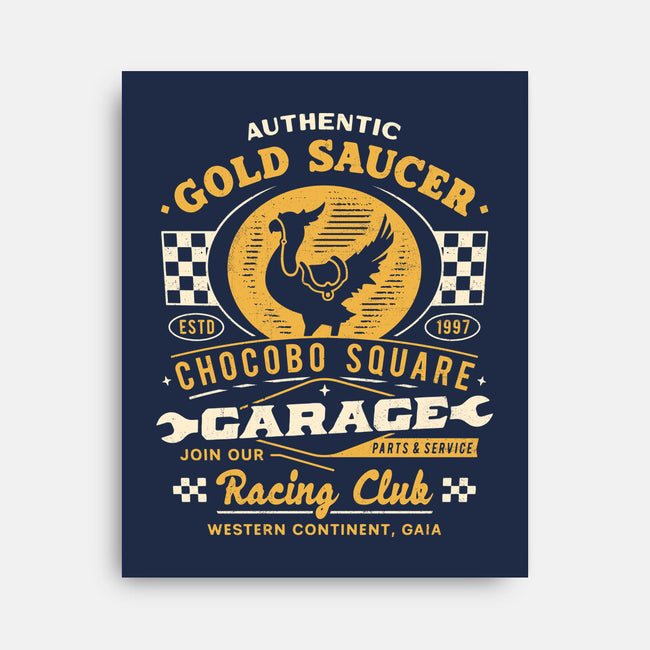 Gold Saucer Garage Vintage-None-Stretched-Canvas-LAGELANTEE
