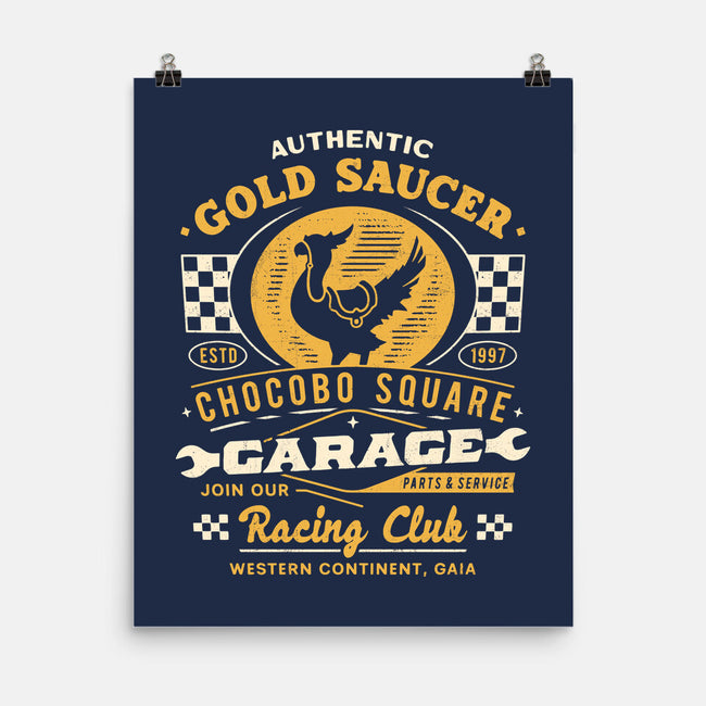 Gold Saucer Garage Vintage-None-Matte-Poster-LAGELANTEE