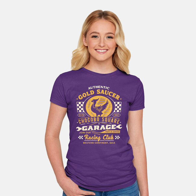 Gold Saucer Garage Vintage-Womens-Fitted-Tee-LAGELANTEE