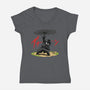 The Spider Disc-Womens-V-Neck-Tee-joerawks
