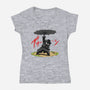 The Spider Disc-Womens-V-Neck-Tee-joerawks