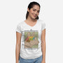 Feline Phrenology-Womens-V-Neck-Tee-Thiago Correa