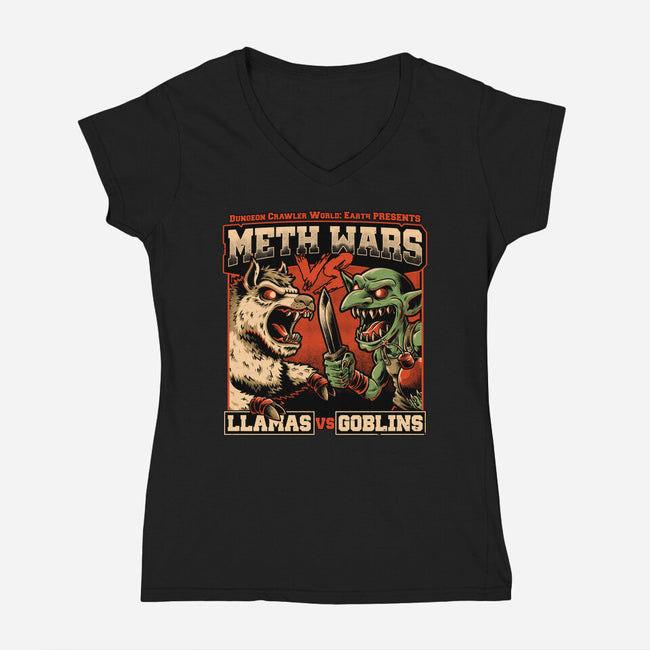 Dungeon Crawler War-Womens-V-Neck-Tee-Studio Mootant