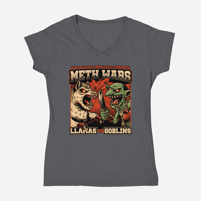 Dungeon Crawler War-Womens-V-Neck-Tee-Studio Mootant