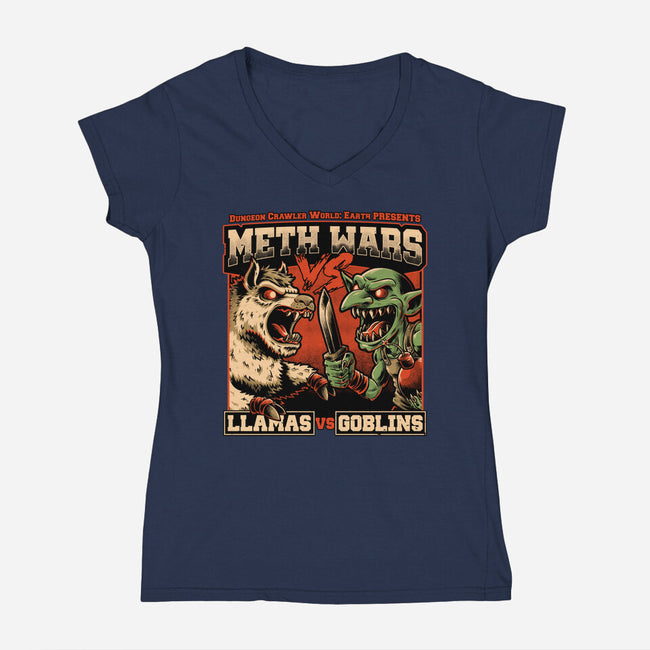 Dungeon Crawler War-Womens-V-Neck-Tee-Studio Mootant