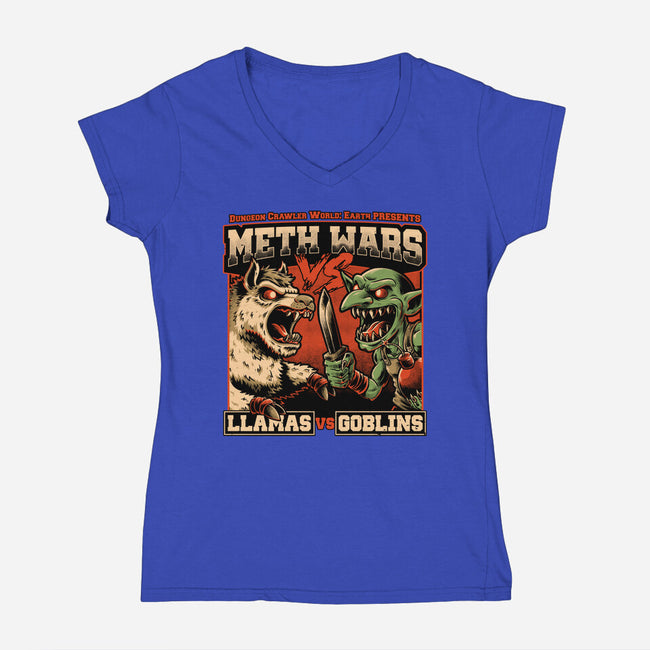 Dungeon Crawler War-Womens-V-Neck-Tee-Studio Mootant