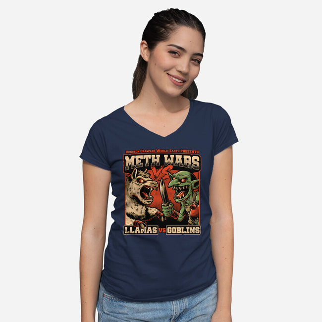 Dungeon Crawler War-Womens-V-Neck-Tee-Studio Mootant