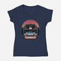 Time Travel Sunset-Womens-V-Neck-Tee-glitchygorilla