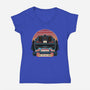 Time Travel Sunset-Womens-V-Neck-Tee-glitchygorilla