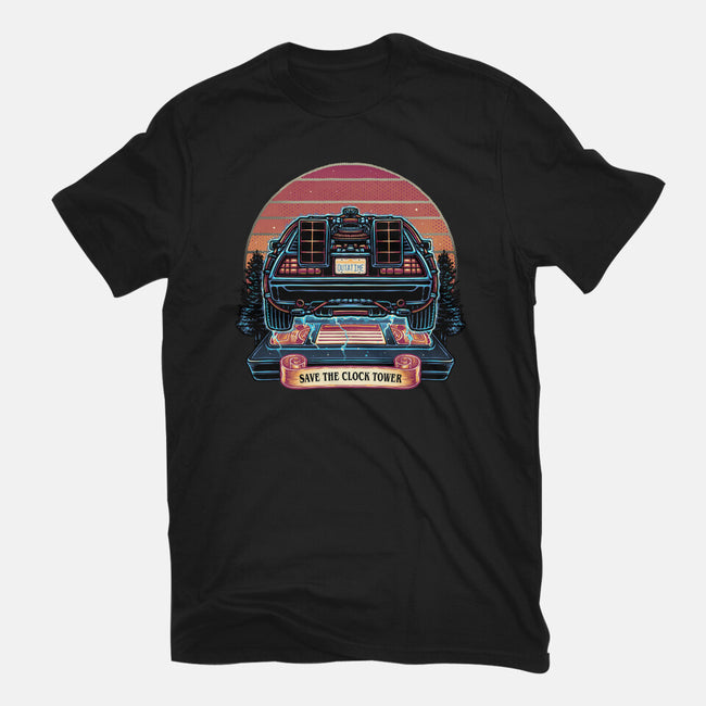 Time Travel Sunset-Mens-Basic-Tee-glitchygorilla