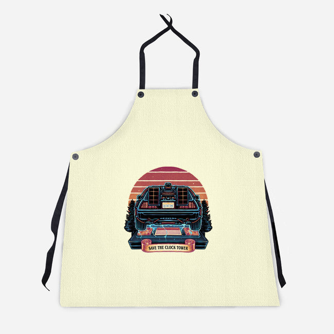 Time Travel Sunset-Unisex-Kitchen-Apron-glitchygorilla