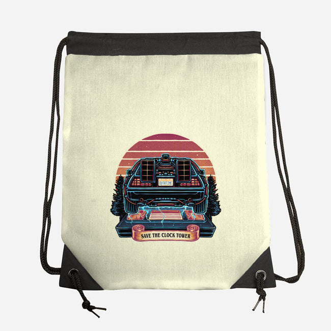Time Travel Sunset-None-Drawstring-Bag-glitchygorilla