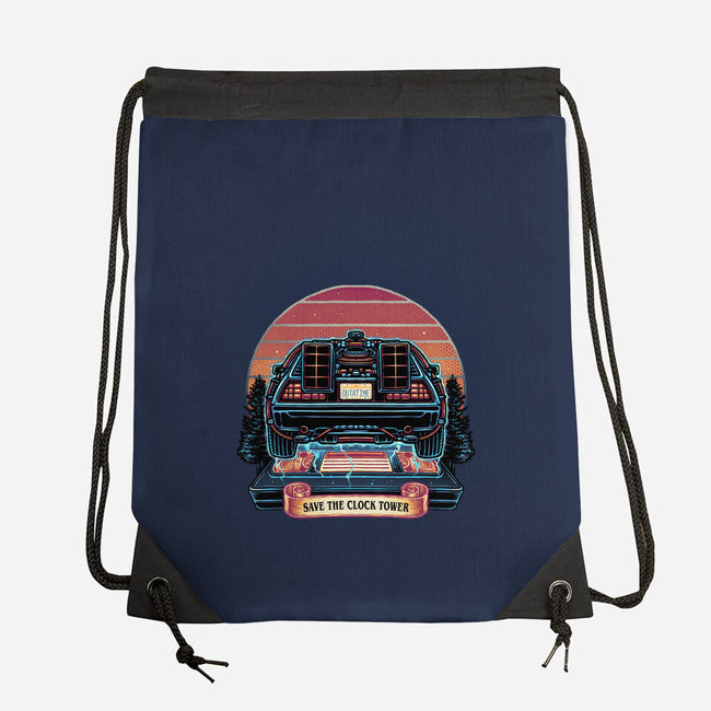 Time Travel Sunset-None-Drawstring-Bag-glitchygorilla