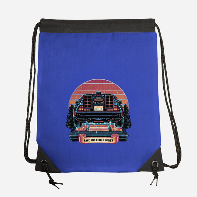 Time Travel Sunset-None-Drawstring-Bag-glitchygorilla