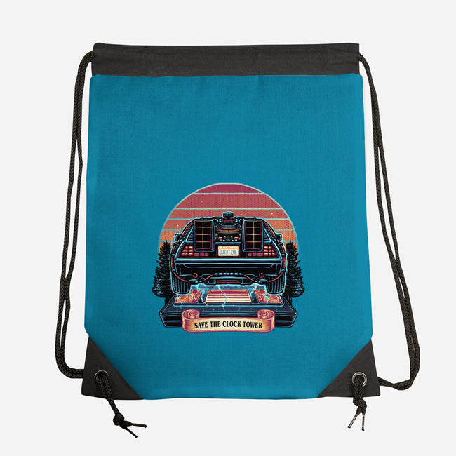 Time Travel Sunset-None-Drawstring-Bag-glitchygorilla