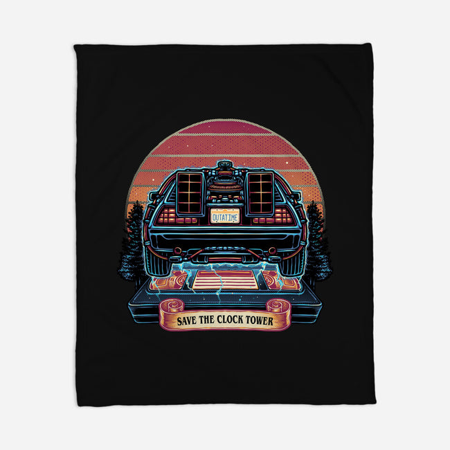 Time Travel Sunset-None-Fleece-Blanket-glitchygorilla