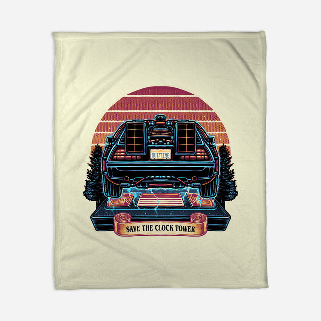 Time Travel Sunset-None-Fleece-Blanket-glitchygorilla