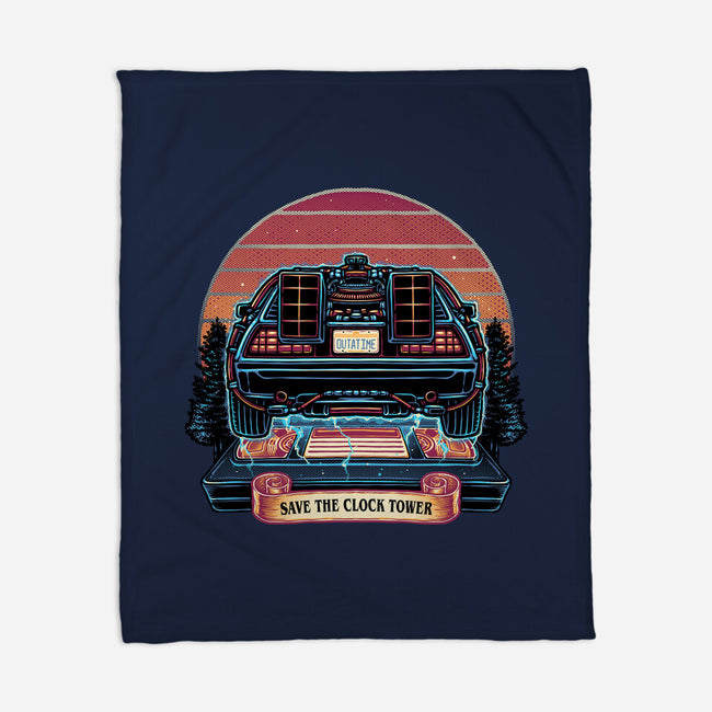 Time Travel Sunset-None-Fleece-Blanket-glitchygorilla
