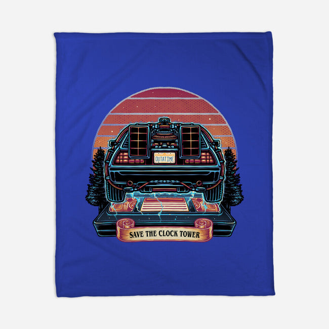 Time Travel Sunset-None-Fleece-Blanket-glitchygorilla