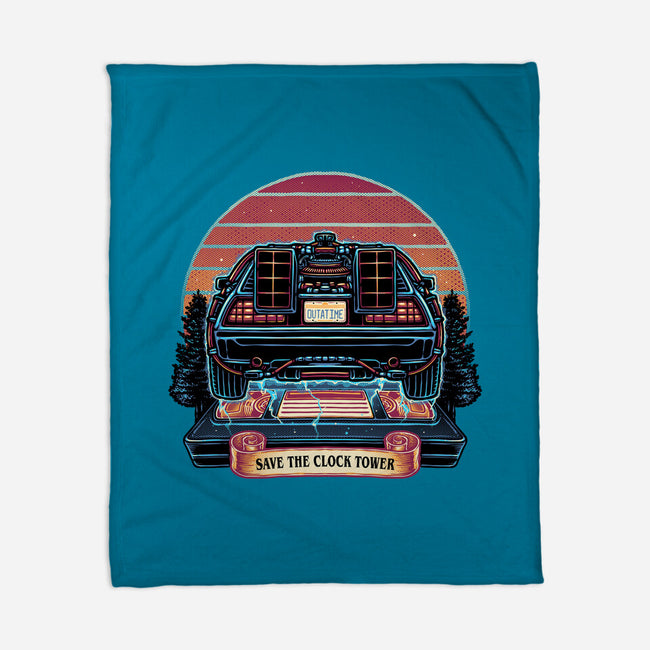 Time Travel Sunset-None-Fleece-Blanket-glitchygorilla