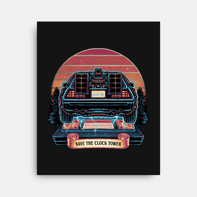 Time Travel Sunset-None-Stretched-Canvas-glitchygorilla