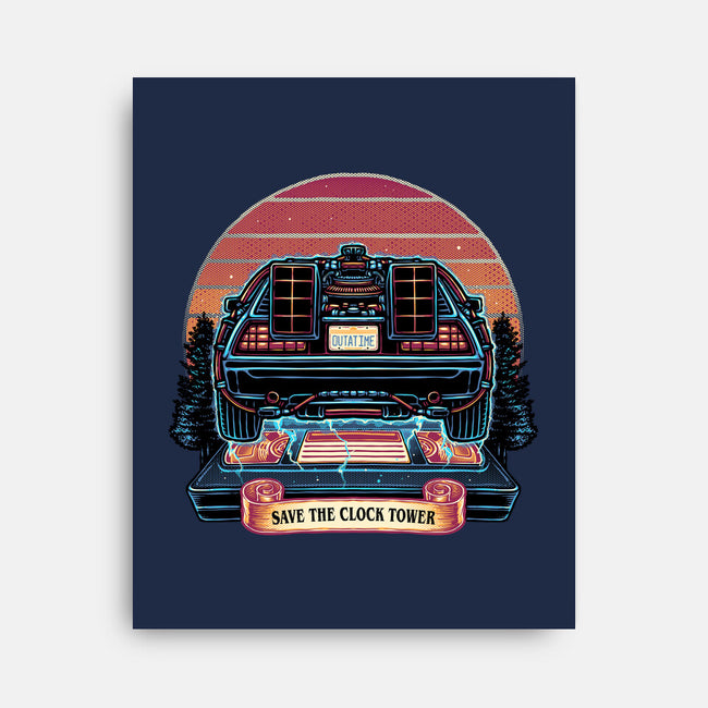 Time Travel Sunset-None-Stretched-Canvas-glitchygorilla