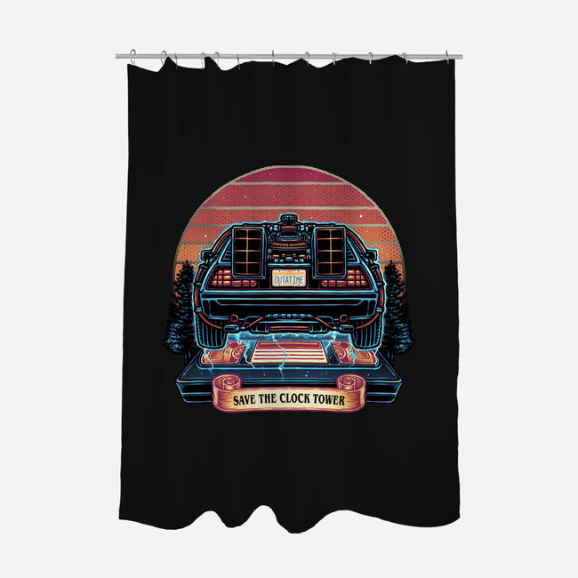 Time Travel Sunset-None-Polyester-Shower Curtain-glitchygorilla