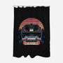 Time Travel Sunset-None-Polyester-Shower Curtain-glitchygorilla