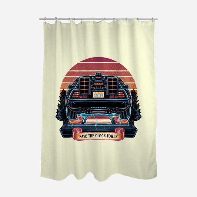 Time Travel Sunset-None-Polyester-Shower Curtain-glitchygorilla
