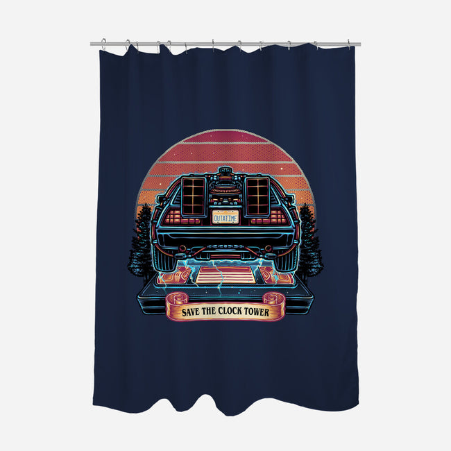 Time Travel Sunset-None-Polyester-Shower Curtain-glitchygorilla
