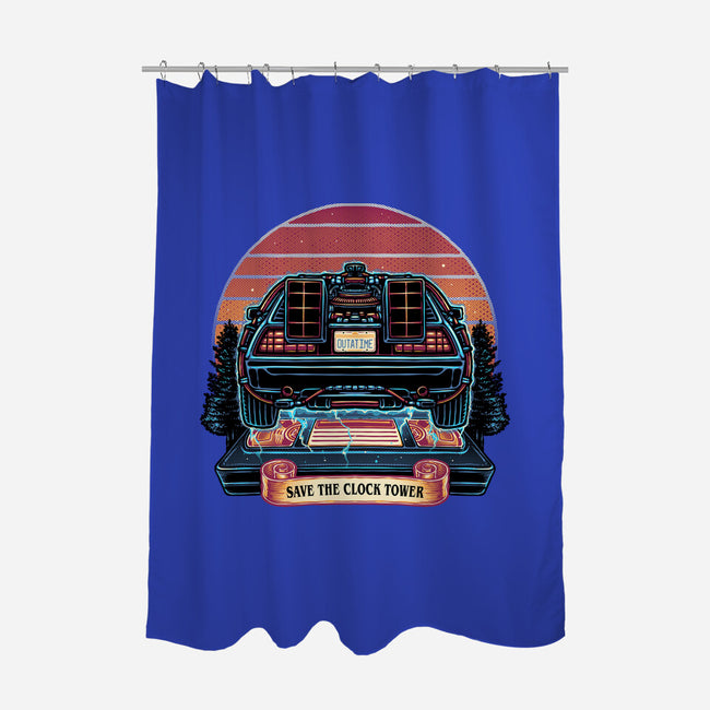 Time Travel Sunset-None-Polyester-Shower Curtain-glitchygorilla