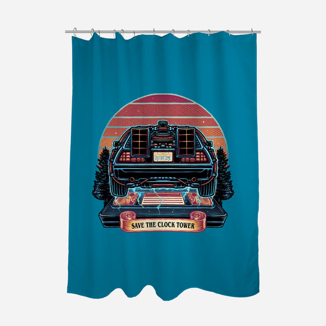 Time Travel Sunset-None-Polyester-Shower Curtain-glitchygorilla