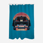 Time Travel Sunset-None-Polyester-Shower Curtain-glitchygorilla