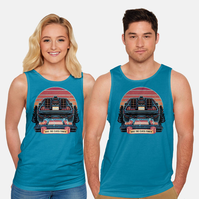 Time Travel Sunset-Unisex-Basic-Tank-glitchygorilla