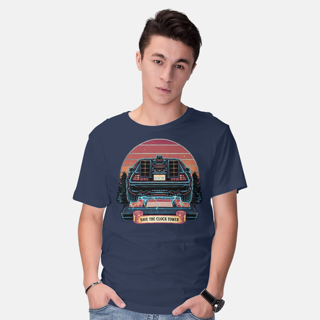 Time Travel Sunset-Mens-Basic-Tee-glitchygorilla