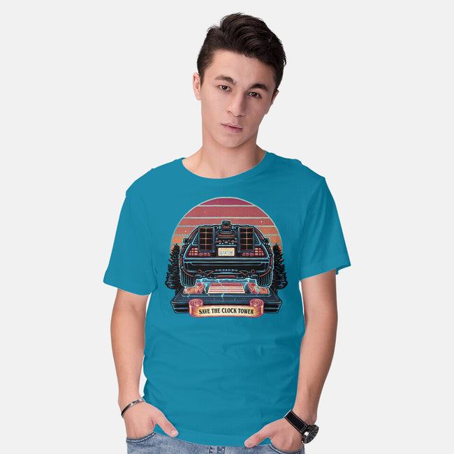 Time Travel Sunset-Mens-Basic-Tee-glitchygorilla