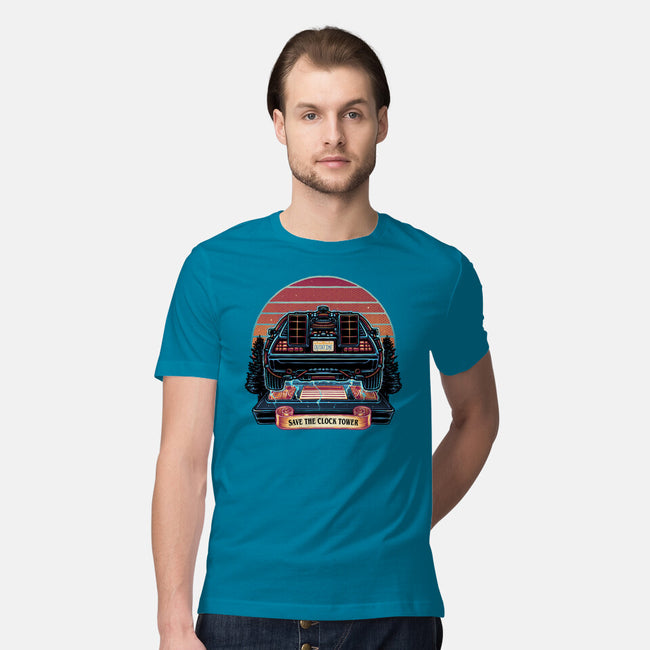 Time Travel Sunset-Mens-Premium-Tee-glitchygorilla