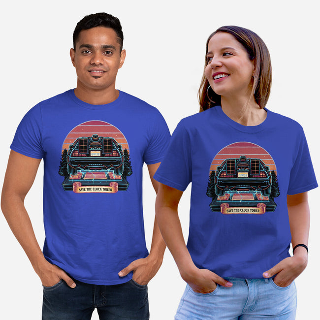 Time Travel Sunset-Unisex-Basic-Tee-glitchygorilla