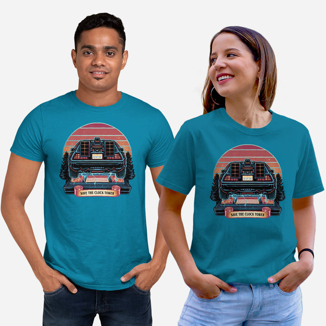 Time Travel Sunset-Unisex-Basic-Tee-glitchygorilla