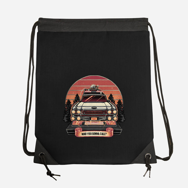 Ghost Hunting Sunset-None-Drawstring-Bag-glitchygorilla
