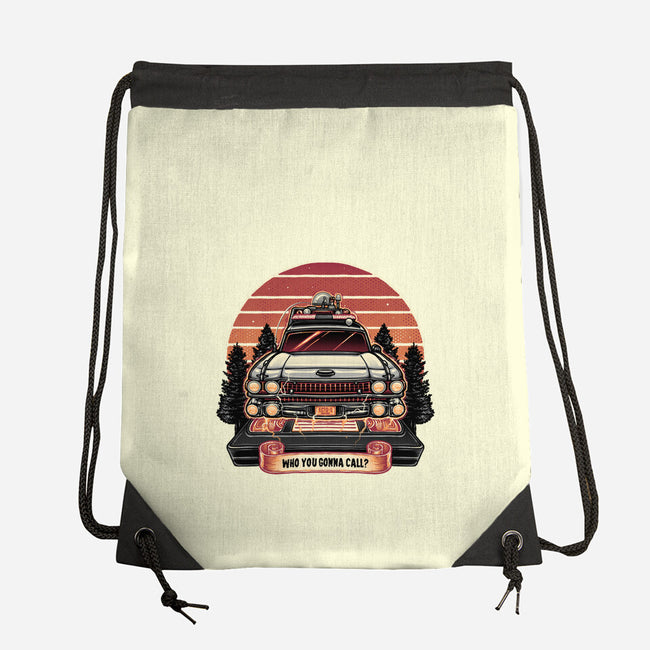 Ghost Hunting Sunset-None-Drawstring-Bag-glitchygorilla