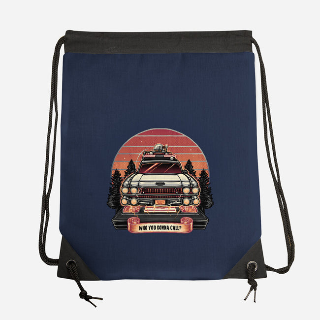 Ghost Hunting Sunset-None-Drawstring-Bag-glitchygorilla