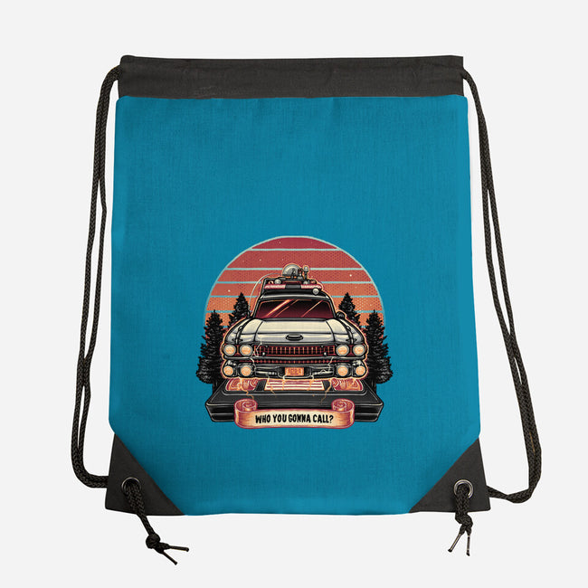 Ghost Hunting Sunset-None-Drawstring-Bag-glitchygorilla