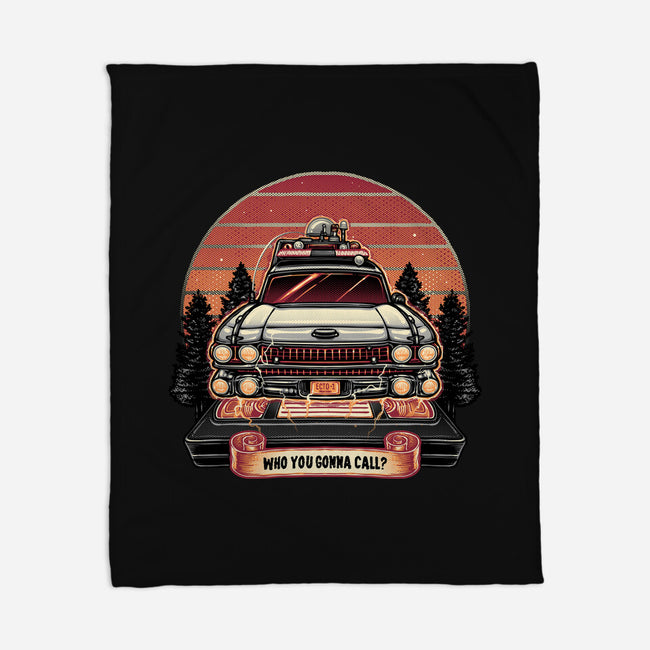 Ghost Hunting Sunset-None-Fleece-Blanket-glitchygorilla