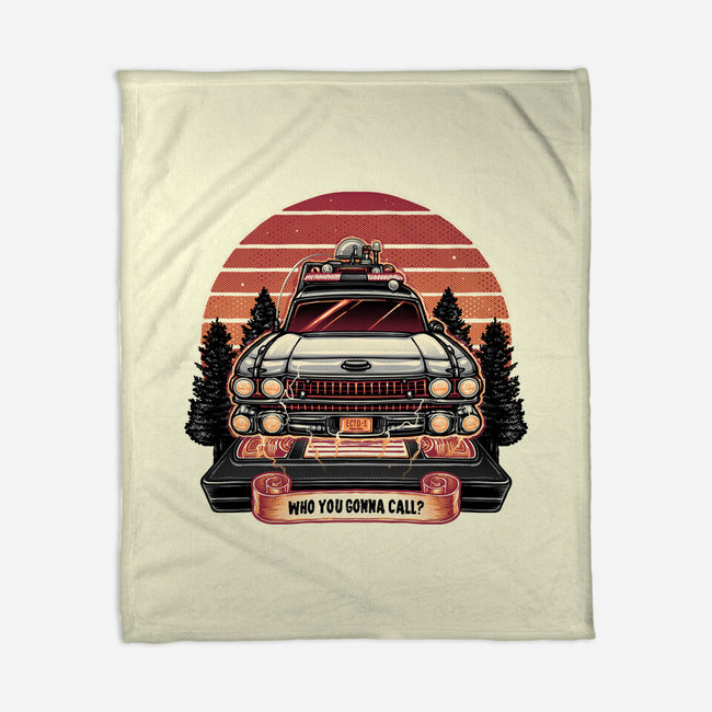 Ghost Hunting Sunset-None-Fleece-Blanket-glitchygorilla