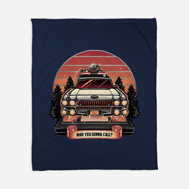 Ghost Hunting Sunset-None-Fleece-Blanket-glitchygorilla
