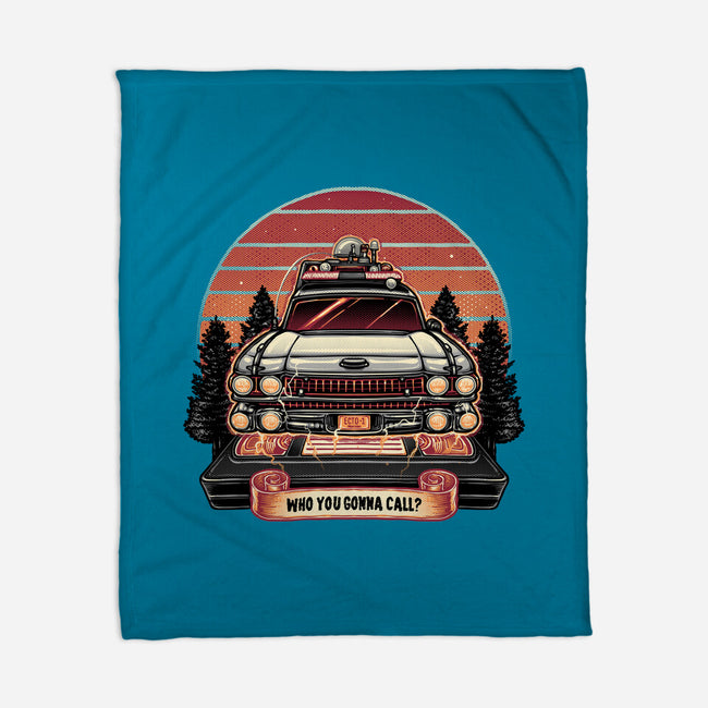 Ghost Hunting Sunset-None-Fleece-Blanket-glitchygorilla
