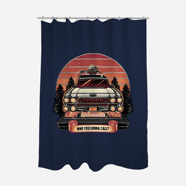 Ghost Hunting Sunset-None-Polyester-Shower Curtain-glitchygorilla